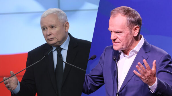 Kaczyński i Tusk dzielą Polskę na pół